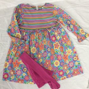 Hanna Andersson spring dress and tights